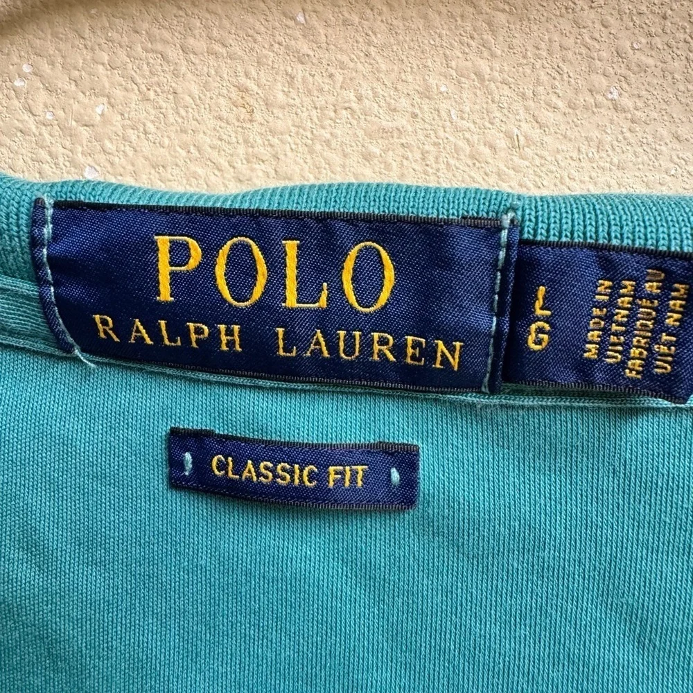 Polo Ralph Lauren Classic Fit Men’s Polo Shirt Size L Teal Green Cotton